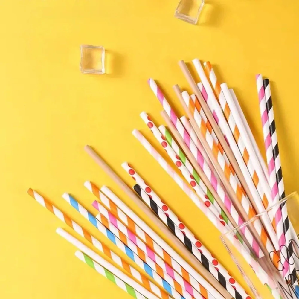Pink White Candy Cotton Straws